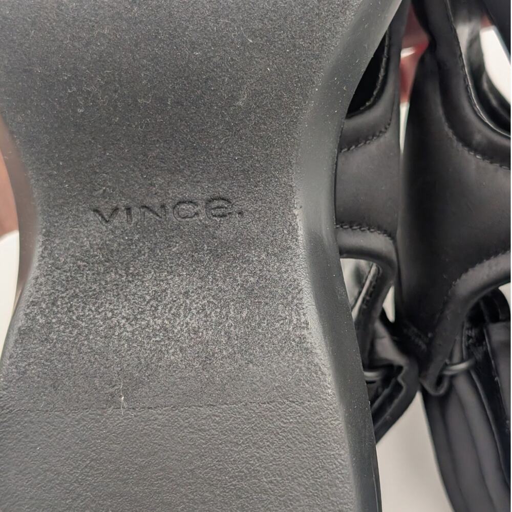 Vince Fresca Strappy Sandal Hook & Loop Open Toe Women's Black Size US6 EU36 - Picture 10 of 12